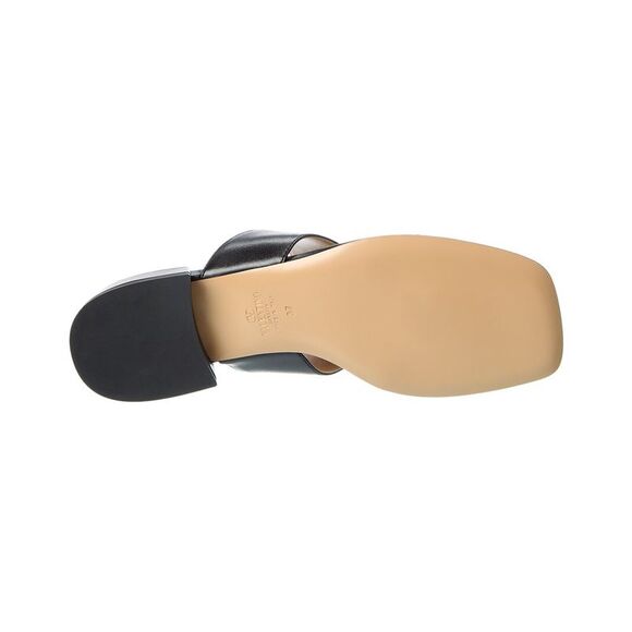 Valentino Vlogo Signature Leather Sandal, Black